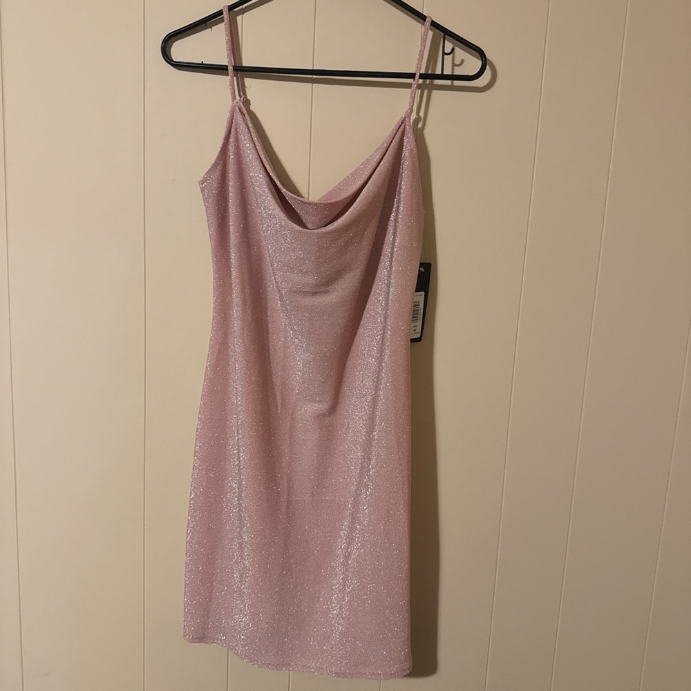 BEBE SPARKLY BABY PINK DRESS